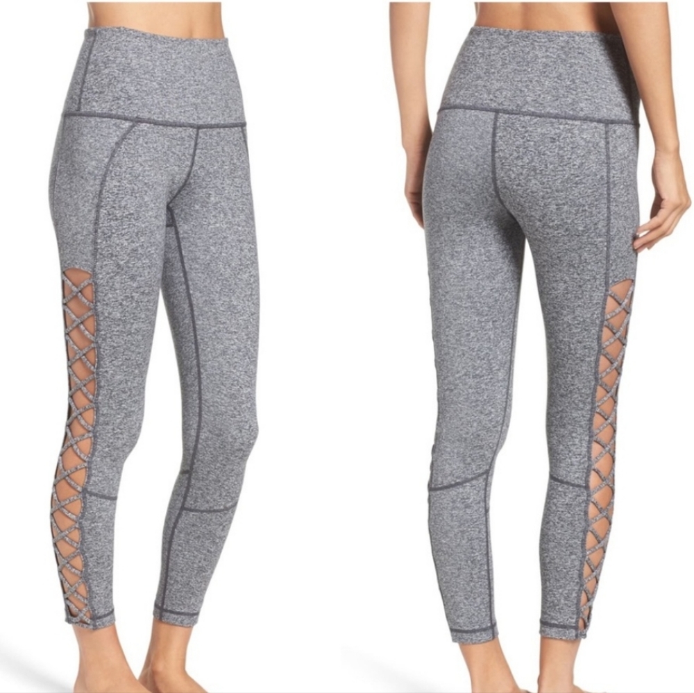 Zella Lace It Up High Waist Midi Legging, Medium